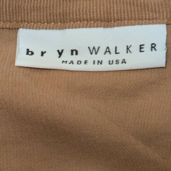 Bryn Walker Oversized Ribbed Knit Jacket Tan Button Front Ruched Drawstring Hem - Picture 5 of 7